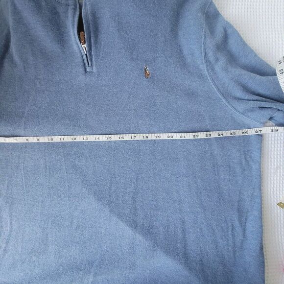 Polo Ralph Lauren ESTATE RIB Men's 1/4 Zip Light Blue Size XXL Sweater - Picture 6 of 14